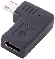 Cablecc USB-C Type-C Female to Micro USB 2.0 5Pin Male Data Adapter 90 Degree Left & Right Angled Type (Left Angled)