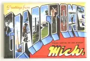 Greetings from Gladstone Michigan FRIDGE MAGNET travel souvenir