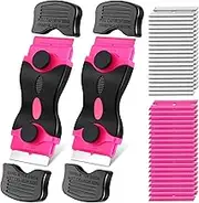 Blade Scraper, Metal & Plastic Razor Blades, Multi-Purpose Razor Blade Tool, Glass Window Scraper for Cleaning Cooktop, Decal, Car Sticker Remover (Double-Ended Spatula)