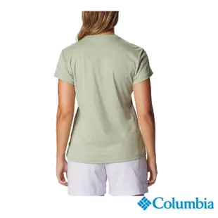 【Columbia 哥倫比亞 官方旗艦】女款-W Cirro IceUPF50酷涼快排短袖上衣-灰綠(UAR34550GG / 2023年春夏)