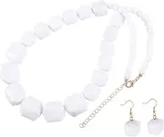 [MOKKHNB] 1set Acrylic Jewelry Girls Elegant Necklace Earring Kit Beaded Necklace Earrings Stylish Party Jewelry for Special Occasions