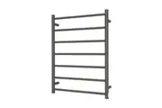 Radiant RTR01 Round Bar Heated Towel Rail - 600 x 800mm - Gun Metal Grey Stainless Steel - Bottom Left/Top Right Wiring