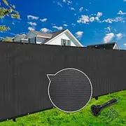 [KANAGAWA] 8ft x 50ft Privacy Screen Fence, 90% Blockage Heavy Duty 175 GSM Fencing Mesh Net Cover for Outdoor Wall Garden Yard Backyard 40 Cable Zip Ties Included Grey