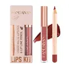 Matte Velvet Liquid Lipstick Lip Gloss+Lip Liner Pencil Kit Set Long Lasting⊙
