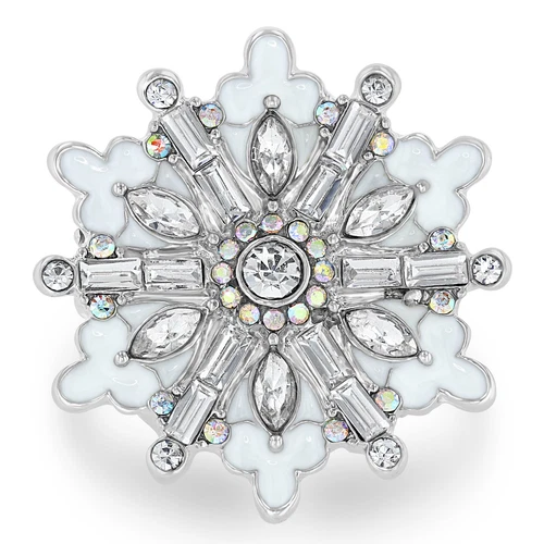 Ritzy Couture Winter Wonderland Snowflake Statement Ring (Silvertone), Size 8