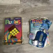 NEW Vintage The Original Rubiks Cube Milton Bradley *Sealed*BONUS Tetris Fliptop
