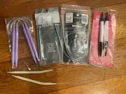 Mixed Lot Circular Knitting Needles Aluminum & Nylon Supplies Vtg Susan Bates