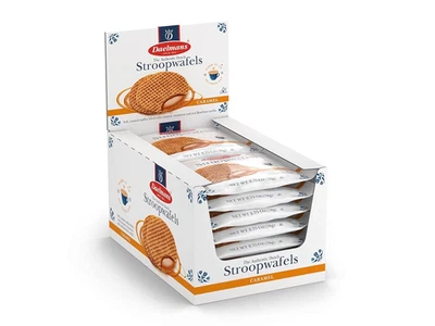 Caramel Stroopwafels - Individually Wrapped Waffle Cookies, Sweet Snack for Coff