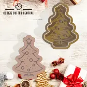 Christmas Tree 2 Cookie Cutter and Embosser - 8.5cm x 6.4cm