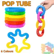 New 6-12Pcs Fidget Pop Tube Toys for Kids and Adults, Pipe Sensory Tools Relief