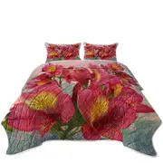 Floral Art Pink Orchid Coverlet
