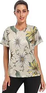 [Caihoyu] Women's Sports T-Shirt in Asian Sizing Cute Casual Hiking Tops Gym Running Short Sleeve Shirts for Outdoor Running S-3XL