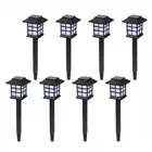 8pcs White LED Solar Lantern Torch Light Garden Landscape Lighting