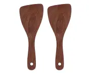 2 Pcs Rice Paddle Natural Wooden Rice Cooker Spatula Kitchen Cooking Spoons For Mixing And Serving Ricebevel