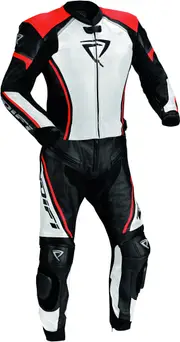 DIFI Suzuka Two Piece Motorcycle Leather Suit, black-white-red, Size 48 for Men Black White Red