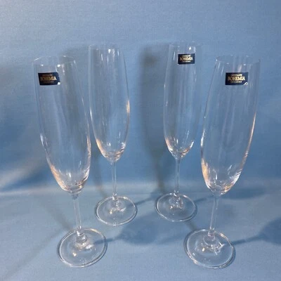 10 3/8" Crystalite Bohemia Wine Glasses Set of 4 Excellent