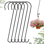 Dapute 6 Packs 24 Inch Long S Hooks for Hanging Plants,Extra Large S Hooks,Metal Bird Feeder Hooks, Rustproof Garden Planter Hanger for Tree Branch, Basket, Lanterns, Wind Chimes, Outdoor Use