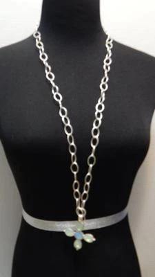 Brighton Brushed Silvertone & Swarovski Versailles Mercury JN646A Necklace NWT