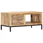 Wooden Coffee Table With Storage Drawer Stylish Home Decor Furniture Mango Wood