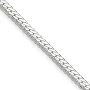 [JewelryWeb] 925 Sterling Silver Polished 4.1mm Double Oval Flat Chain Necklace Chain-Necklace for Women and Men