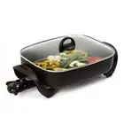 Electric Wok Frying Frypan with Glass Lid 1600-1800W Cooking Wok Non Stick