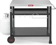[Feasto] 3-Shelf Outdoor Grill Table,Pizza Oven Table for Outside,Movable Grill Cart with Wheels,Indoor & Outdoor Cooking Station, Pizza Oven Stand for Ooni Blackstone Griddle 33.5”x 21.7”