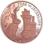 1 oz copper fear of the jackalope/cryptid creatures