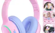 KH03 Kids Noise Cancelling Bluetooth Headphones, Safe Volume Control,