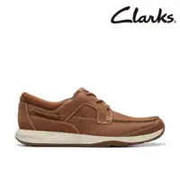 在飛比找momo購物網優惠-【Clarks】男鞋 Sailview Lace 縫線工藝設