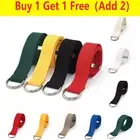 Mens Ladies Belt Canvas D Ring Fabric Webbing Waist Belt Waistband Womens AU