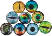 Holibanna 100Pcs Round Eyes Glass Stickers DIY Jewelry Decals Smooth Surface Beads for Crafting and Custom Jewelry Making