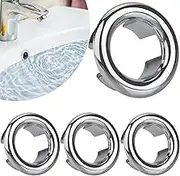 4 Pack Sink Overflow Ring Bathroom Sink Overflow Trim Ring Round Hole Cover for Bathroom Kitchen Sink Basin Trim Overflow Cover