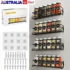 4/8/12x Wall Mounted Spice Jar Rack Kitchen Cupboard Door Wall Storage Organiser