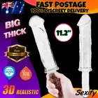 XL Big Crystal Glass Realistic Huge Dildo Anal Butt Plug Thruster Adult Sex Toy