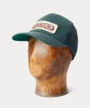 RRL Ralph Lauren "Logo-Patch Twill Trucker Cap" Hat Green Snap Back 17093