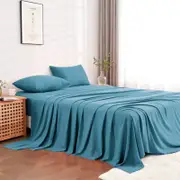 LINENOVA Pre Washed Microfiber Sheet Set - King Single,Slate Blue