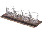 Davis & Waddell Fine Foods Whisky Flight Set 4 Drinks Serving Clear/Natural