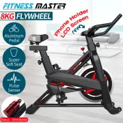 Exercise Spin Bike 8kg Flywheel LCD Fitness Workout Home Gym Commercial Holder