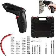 Rechargeable Screwdriver - Small Screwdriver with Led Light | Powerful Electric Screw Driver Kit Rotating Cordless Drill for Professional Repairs & Household Use