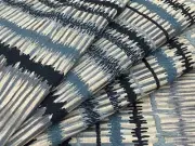 Baker Lifestyle Embroidered Printed Stripe Fabric- Toledo Indigo 6 yds PP50444.1