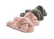 AUSTRALIAN SHEPHERD® UGG Women Crossover Fluffy Slides Linty Limited Edition - Dawn Pink / AU Ladies 11 / AU Men 9 / EU 42