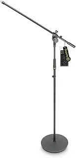 GRAVITY STANDS Microphone Stand with Round Base and 2-Point Adjustment Boom, Black (MS 2321 B)