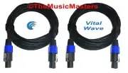 (2) 15ft 14ga Speakon Amp SPEAKER CABLE WIRE Premium Pro Audio PA DJ Cord VWLTW