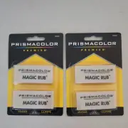 Prismacolor Premier Magic Rub Vinyl Erasers, Two 2X Pack White New in Package-4X