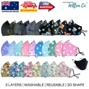 Cotton 3 Layers Face Mask Adult Unisex Mouth Mask Protective Reusable Washable