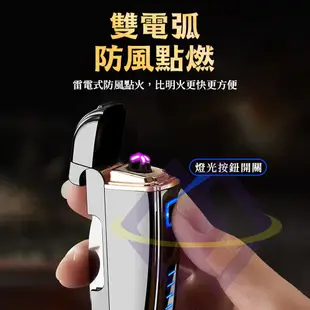 【禾統】新品上市 多功能雙電弧打火機(電子打火機 防風打火機 打火機 USB充電 電量顯示 充電打火機)