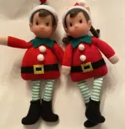 Target Christmas Elf Ornament Boy And Girl Set New