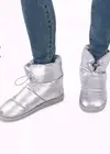 JustFab Silver Metallic Boots Booties Size 7 NIB Juno Fuzzie