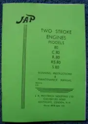 JAP 2 STROKE ENGINE MODELS 80, C80, R80, RS80, S80 Instruction Book - JAP06