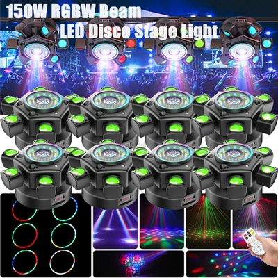 8x 150W Laser Moving Head RGBW 8 LED Strobe Beam Stage Light DMX DJ Party Light